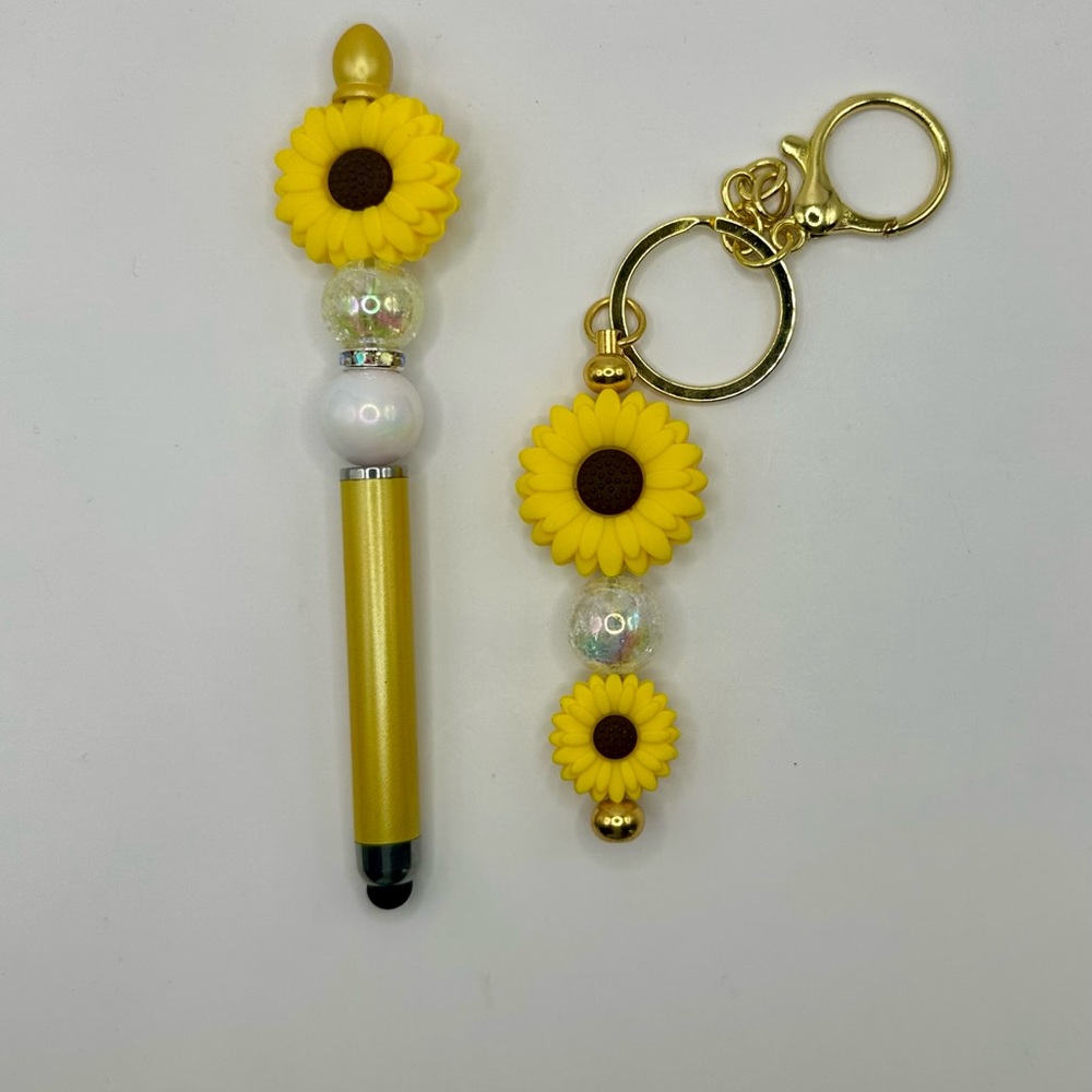 Sunflower Stylus/Pen & Keychain Set